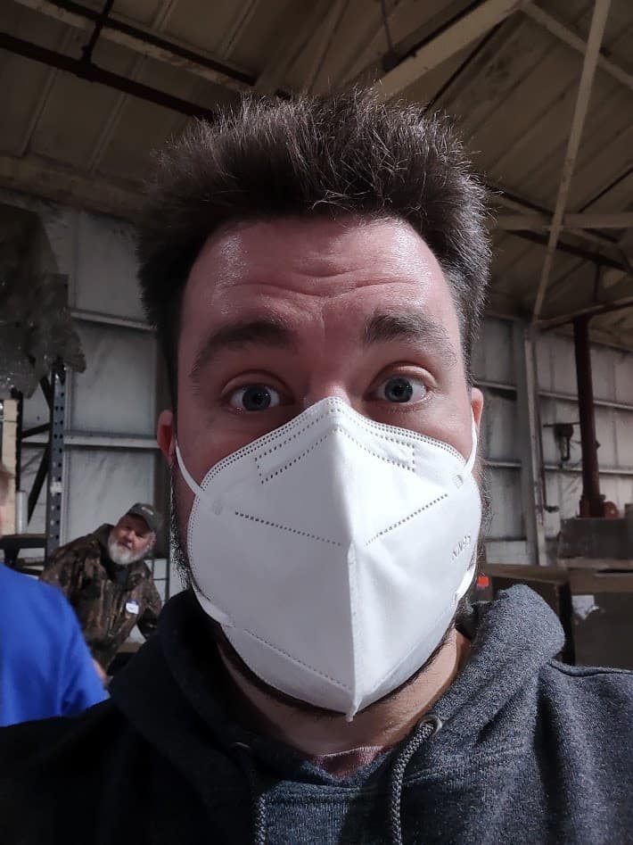 Thomas Darby on-site at a Sleep in Heavenly Peace bed build
